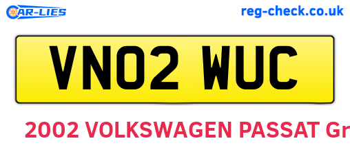 VN02WUC are the vehicle registration plates.