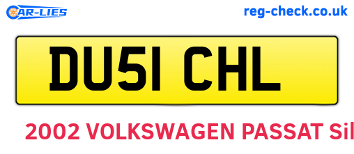 DU51CHL are the vehicle registration plates.