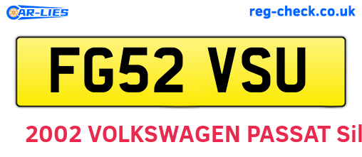 FG52VSU are the vehicle registration plates.