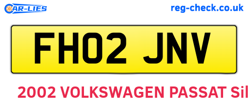 FH02JNV are the vehicle registration plates.