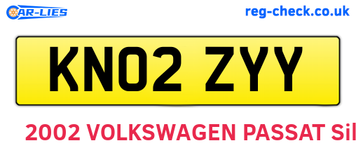 KN02ZYY are the vehicle registration plates.