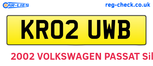 KR02UWB are the vehicle registration plates.