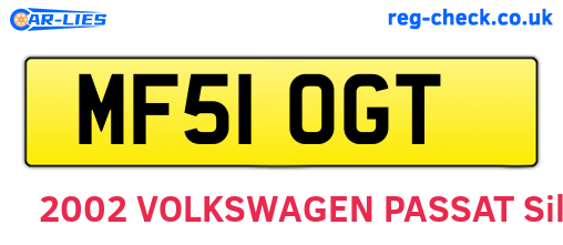 MF51OGT are the vehicle registration plates.