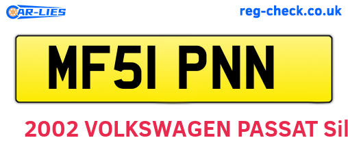 MF51PNN are the vehicle registration plates.