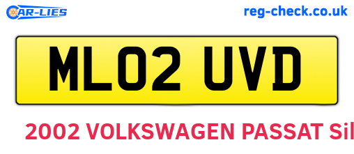 ML02UVD are the vehicle registration plates.