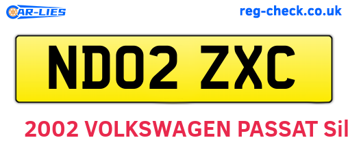 ND02ZXC are the vehicle registration plates.