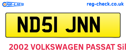 ND51JNN are the vehicle registration plates.
