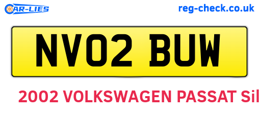 NV02BUW are the vehicle registration plates.