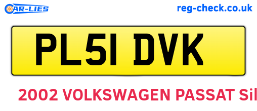 PL51DVK are the vehicle registration plates.