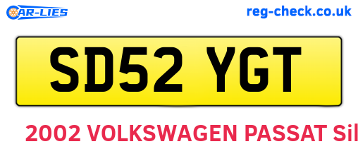 SD52YGT are the vehicle registration plates.