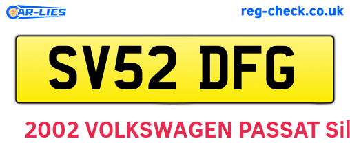SV52DFG are the vehicle registration plates.