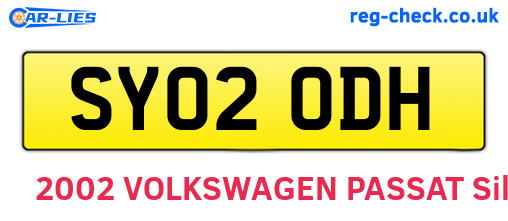 SY02ODH are the vehicle registration plates.