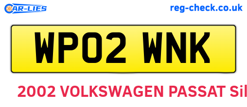 WP02WNK are the vehicle registration plates.