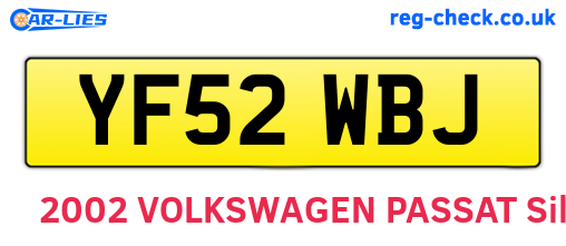 YF52WBJ are the vehicle registration plates.