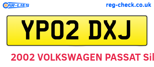 YP02DXJ are the vehicle registration plates.