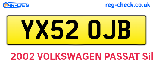 YX52OJB are the vehicle registration plates.
