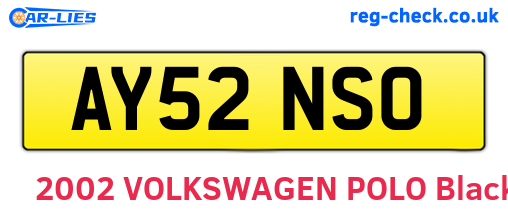 AY52NSO are the vehicle registration plates.