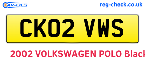 CK02VWS are the vehicle registration plates.