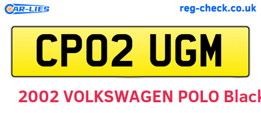 CP02UGM are the vehicle registration plates.