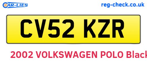 CV52KZR are the vehicle registration plates.
