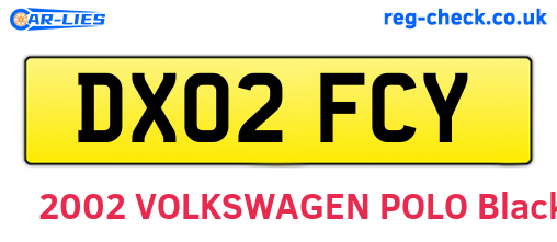 DX02FCY are the vehicle registration plates.