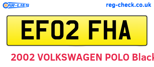 EF02FHA are the vehicle registration plates.
