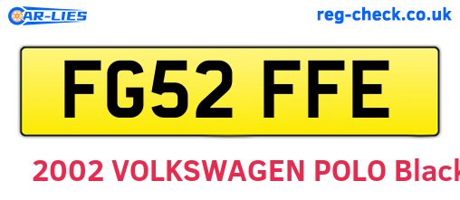 FG52FFE are the vehicle registration plates.