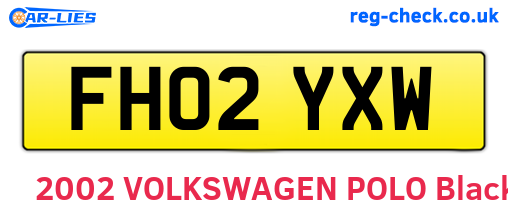FH02YXW are the vehicle registration plates.