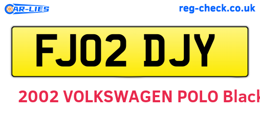 FJ02DJY are the vehicle registration plates.