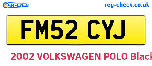 FM52CYJ are the vehicle registration plates.