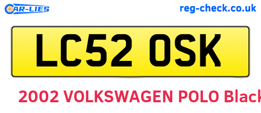 LC52OSK are the vehicle registration plates.