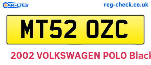 MT52OZC are the vehicle registration plates.