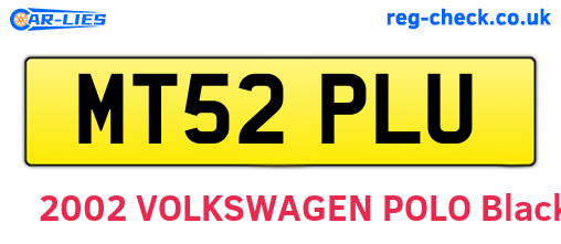 MT52PLU are the vehicle registration plates.