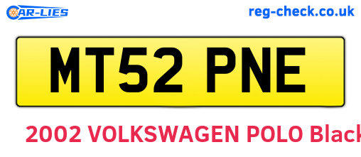 MT52PNE are the vehicle registration plates.