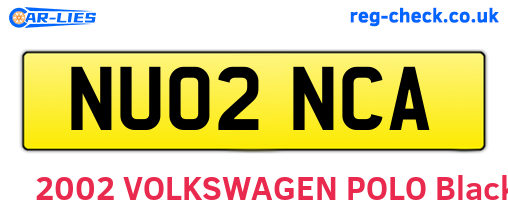 NU02NCA are the vehicle registration plates.