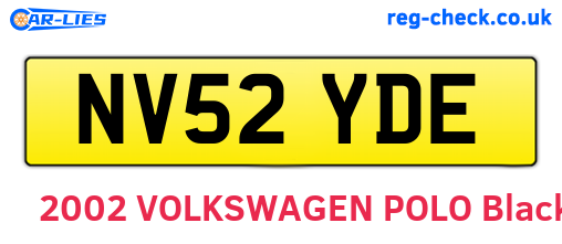 NV52YDE are the vehicle registration plates.