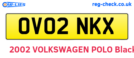 OV02NKX are the vehicle registration plates.