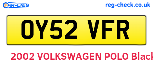 OY52VFR are the vehicle registration plates.