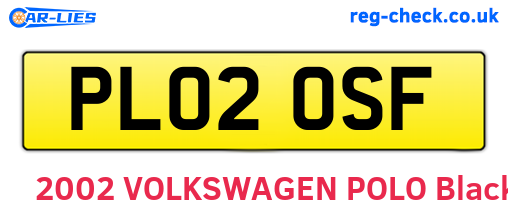 PL02OSF are the vehicle registration plates.
