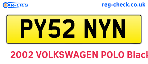 PY52NYN are the vehicle registration plates.