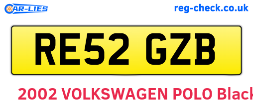 RE52GZB are the vehicle registration plates.