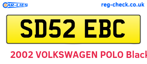 SD52EBC are the vehicle registration plates.
