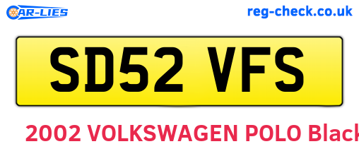 SD52VFS are the vehicle registration plates.