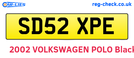 SD52XPE are the vehicle registration plates.