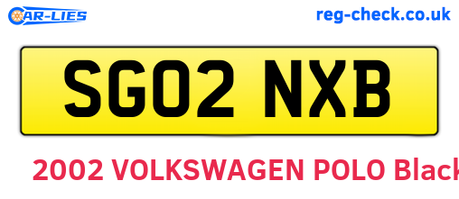 SG02NXB are the vehicle registration plates.