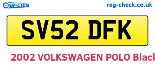 SV52DFK are the vehicle registration plates.