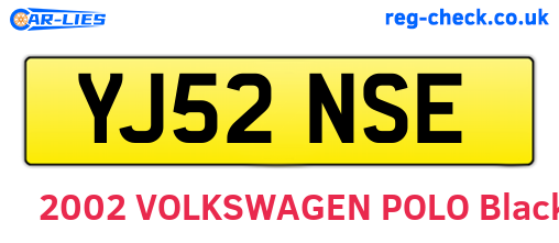YJ52NSE are the vehicle registration plates.