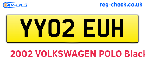 YY02EUH are the vehicle registration plates.