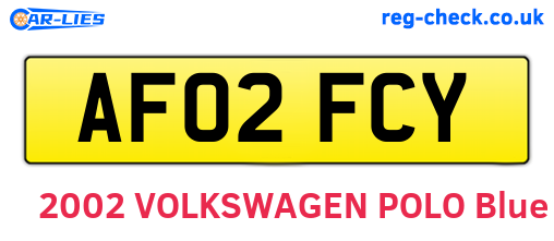 AF02FCY are the vehicle registration plates.