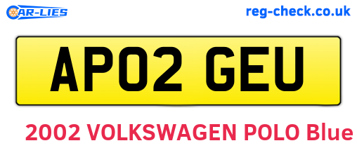 AP02GEU are the vehicle registration plates.